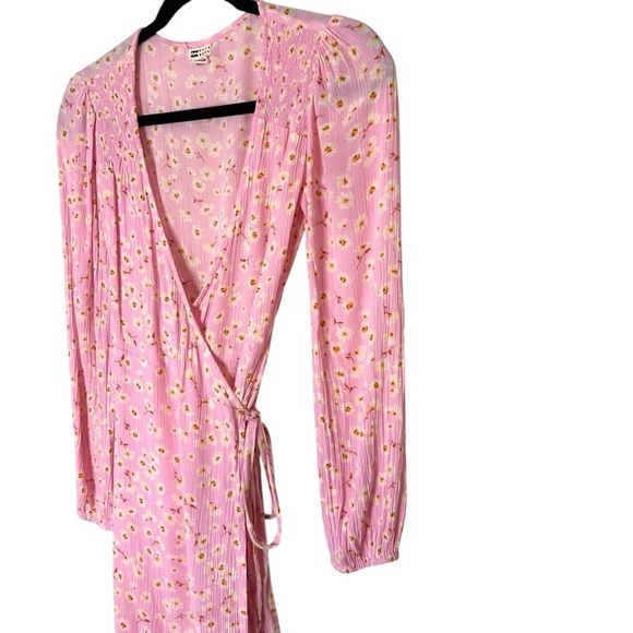 Billabong Spring Romance- Wrap Long Sleeve Floral Dress- Size Small - Picture 7 of 12